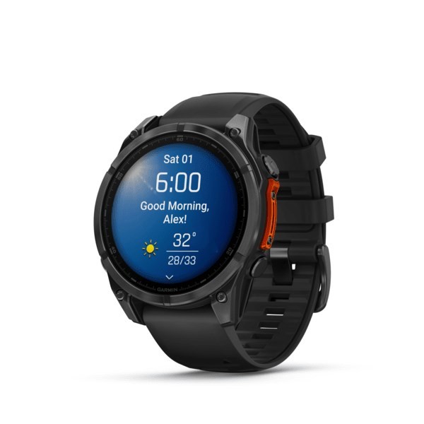 Garmin Fenix 8 3,56 cm (1.4") AMOLED 47 mm Cyfrowy 454 x 454 px Ekran dotykowy Czarny Wi-Fi GPS