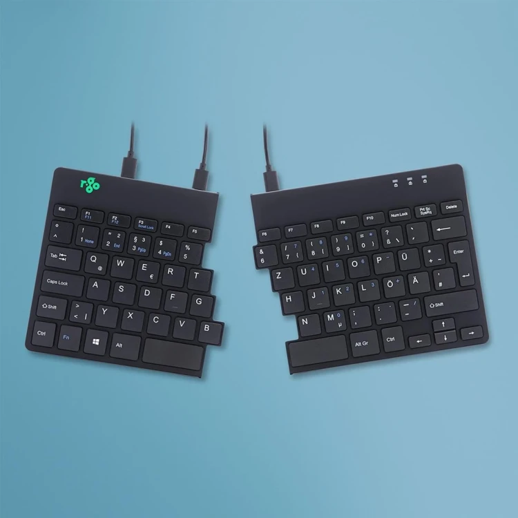 R-Go Tastatur Split   Break DE-Layout     verkabelt  schwarz