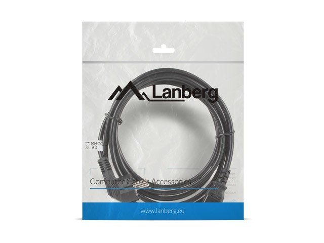 Kabel Lanberg CA-C13C-11CC-0050-BK (C13 / IEC C13 / IEC 320 C13 F - Schuko M; 5m; kolor czarny)