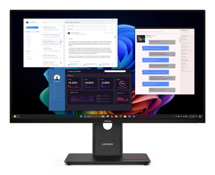 Monitor Lenovo ThinkVision T27UD-40 z systemami ochrony przed włamaniem (IPS), 27", godz. 16:9, 60 Hz, 4 ms, 3840 x 2160 pikseli, 350 cd/m2, Ilość por