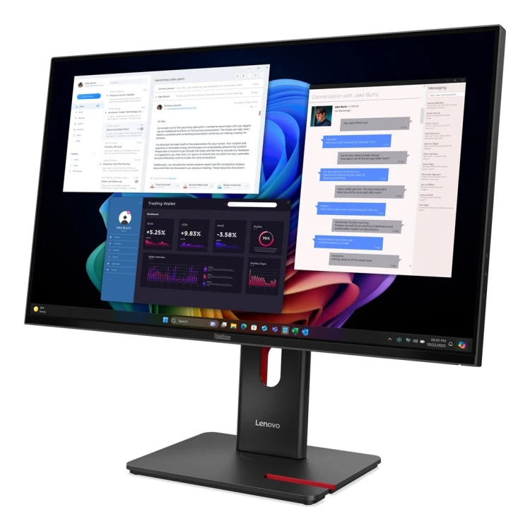 Monitor Lenovo ThinkVision T27UD-40 z systemami ochrony przed włamaniem (IPS), 27", godz. 16:9, 60 Hz, 4 ms, 3840 x 2160 pikseli, 350 cd/m2, Ilość por