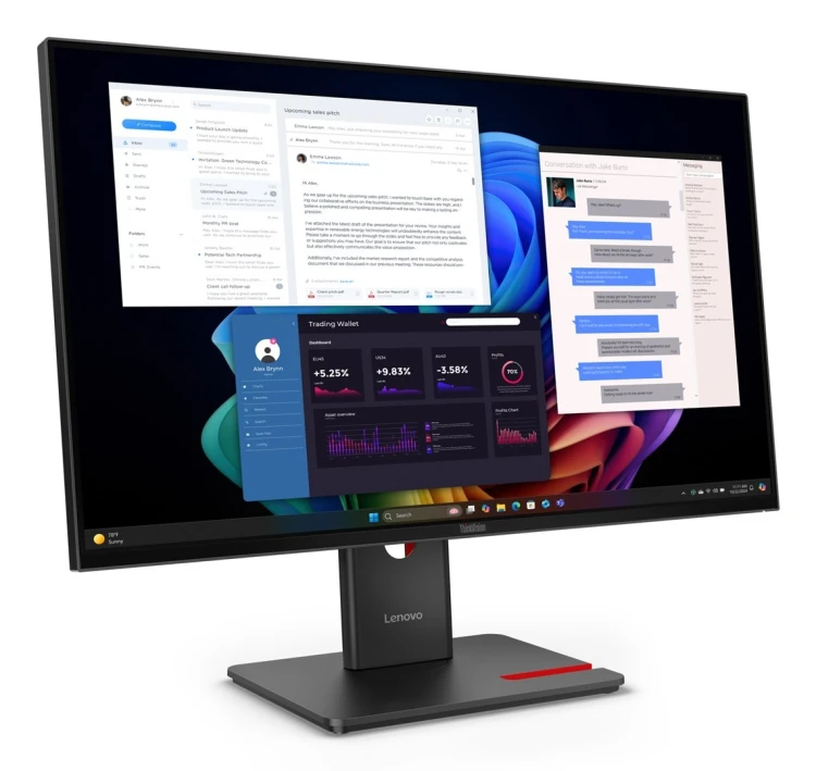 Monitor Lenovo ThinkVision T27UD-40 z systemami ochrony przed włamaniem (IPS), 27", godz. 16:9, 60 Hz, 4 ms, 3840 x 2160 pikseli, 350 cd/m2, Ilość por