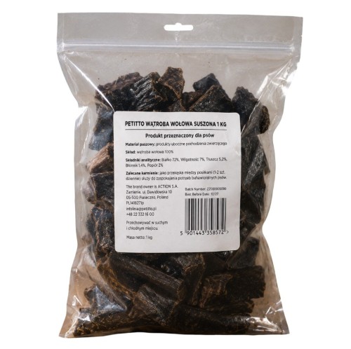 PETITTO Wątroba wołowa suszona 1kg