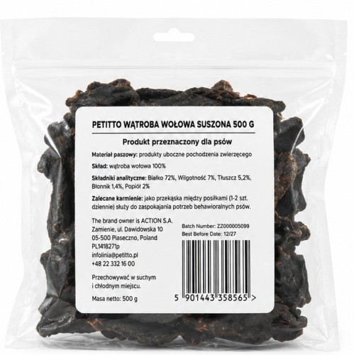 PETITTO Wątroba wołowa suszona 500g