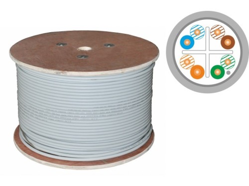 Kabel F/UTP kat.6, teleinformatyczny, LSOH, B2ca "FireHardy" 4x2x23 AWG, 1Gb/s (10Gb/s do 55m), 450 MHz, gwarancja 25 lat, certyfikat INTERTEK ETL, sz