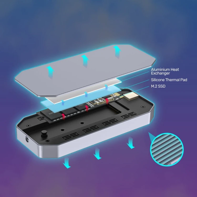 UNITEK SolidForce Spectrum Obudowa SSD Szary M.2