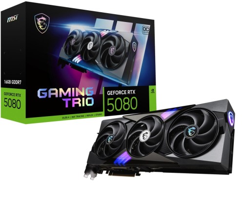 MSI GAMING GEFORCE RTX 5080 16G TRIO OC karta graficzna NVIDIA 16 GB GDDR7