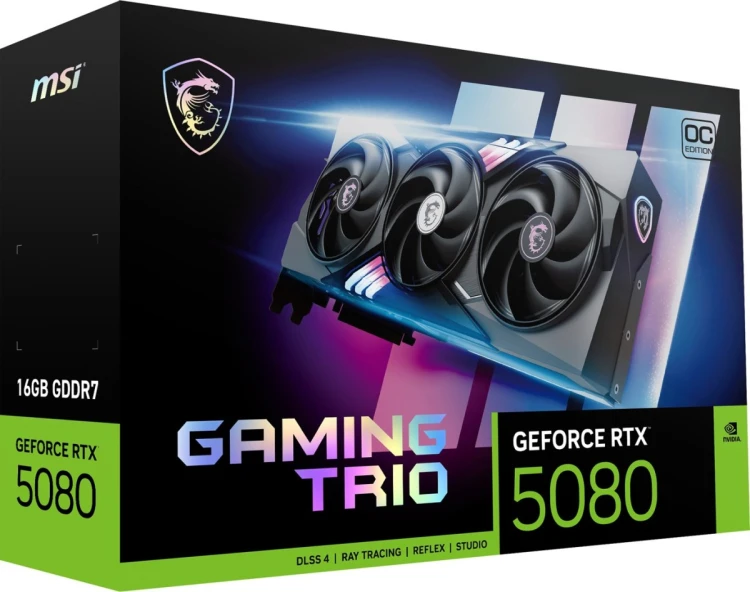MSI GAMING GEFORCE RTX 5080 16G TRIO OC karta graficzna NVIDIA 16 GB GDDR7
