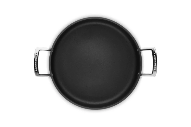 Le Creuset hartowany nieprzywierający Sauteuse ze szklaną pokrywką 28cm