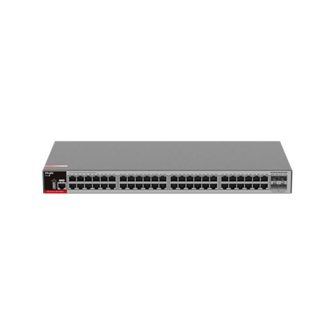 Zarządzalny Switch Ruijie L2+ | 48 portów 1Gbit + 4 porty SFP 2.5Gbit | 2 wentylatory, 1 wbudowany zasilacz AC | Rack