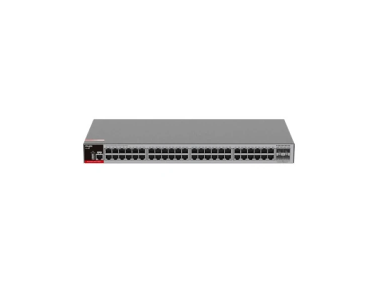 Zarządzalny Switch Ruijie L2+ | 48 portów 1Gbit + 4 porty SFP 2.5Gbit | 2 wentylatory, 1 wbudowany zasilacz AC | Rack