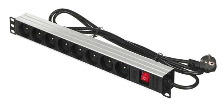 Listwa zasilająca A-LAN PZ081U (8 x UTE; 16 A (3680 W); 1,8m; kolor czarny)