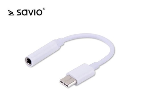 Adapter SAVIO AK-35 (Gniazdo typ C - Jack stereo 3,5 mm ; 0,12m; kolor biały)
