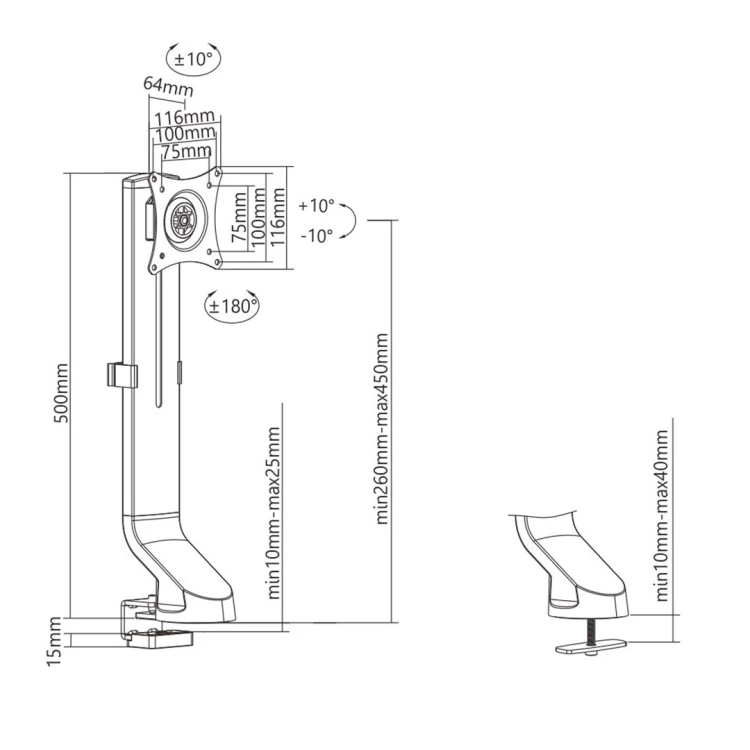 Uchwyt biurkowy do monitora Maclean MC-853 (biurkowy; 17" - 32"; max. 8kg)