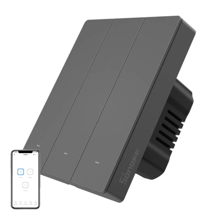 Przełącznik ścienny SONOFF M5-3C-80 Wi-Fi 3-kanałowy (grafitowy)