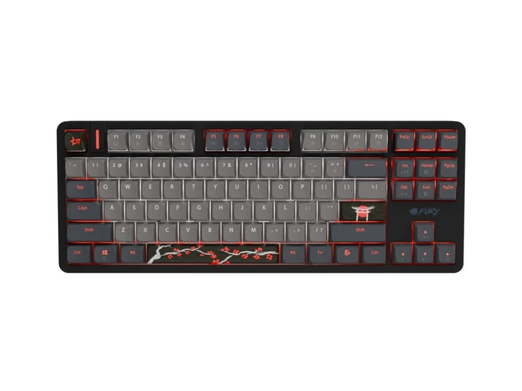 KLAWIATURA DLA GRACZY FURY KANABO K6 US PODŚWIETLENIE RGB MAGNETYCZNA CZARNO-SZARA
