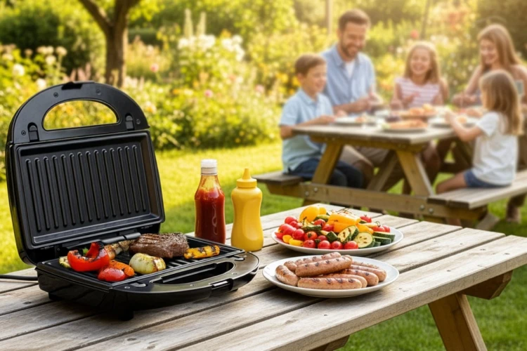 ELDOM OPIEKACZ WIELOFUNKCYJNY 5 IN 1 ST250 850W WYMIENNE PŁYTY: SANDWICH, GRILL, GOFRY, ORZESZKI, MINI PĄCZKI