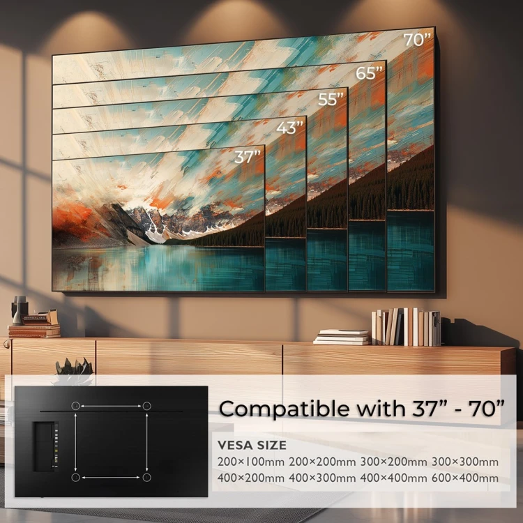 MACLEAN UCHWYT DO TV ELEKTRYCZNY NAD KOMINEK 37"-70" 35KG Z PILOTEM MC-891