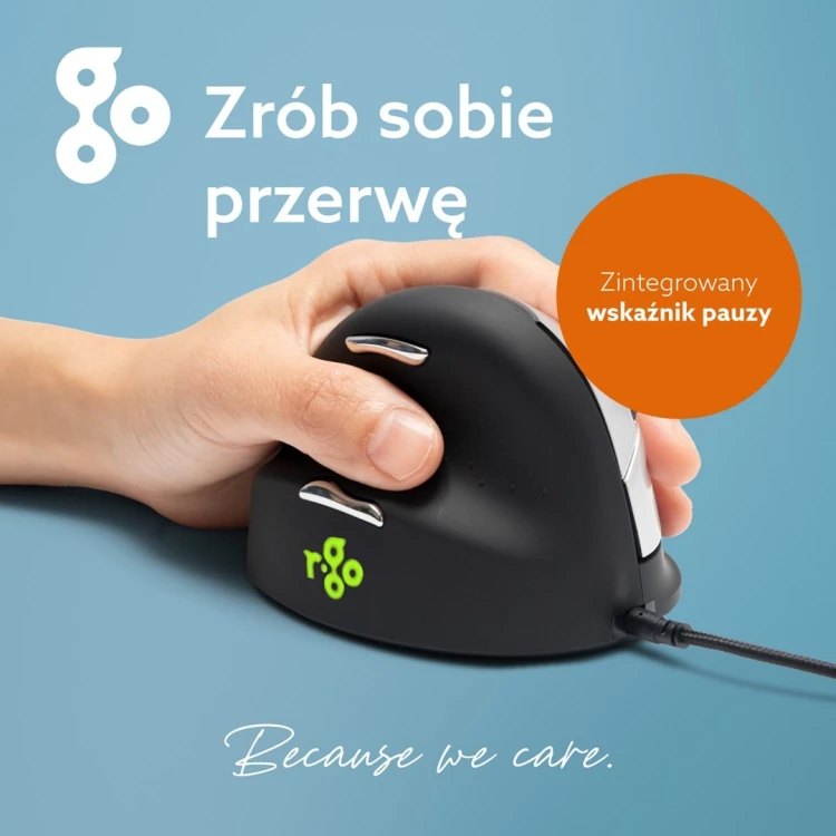 Ergonomiczna mysz R-Go HE leworęczna USB czarna/srebrna