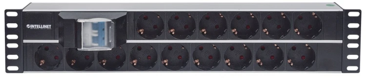 INTELLINET LISTWA ZASILAJĄCA RACK 19" 2U, 15 GNIAZD SCHUKO, Z PODWÓJNYM WYŁĄCZNIKIEM, KABEL 3M