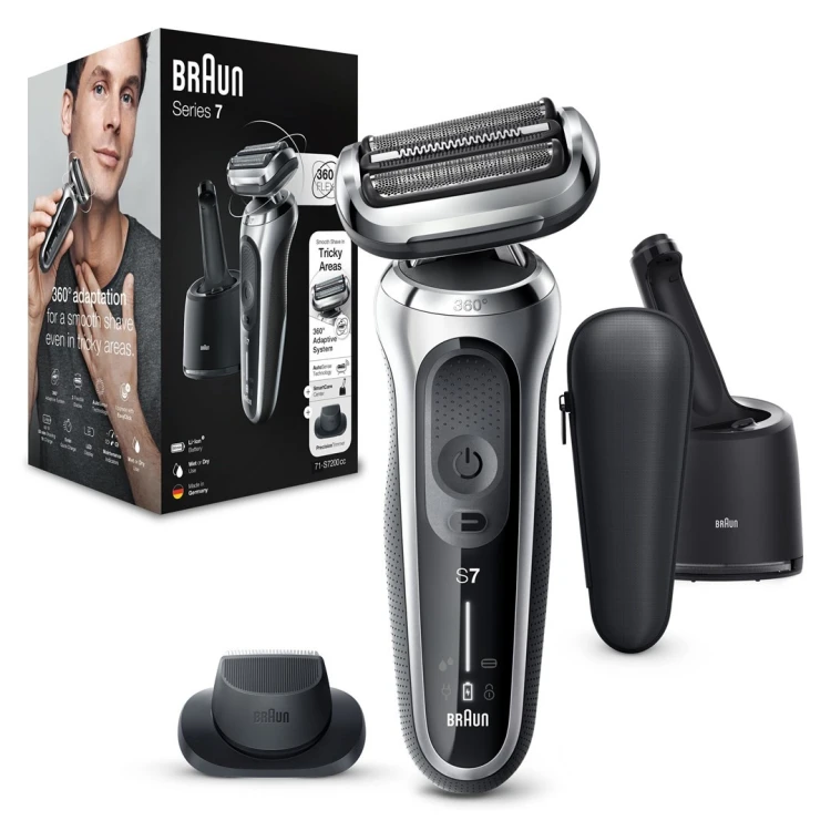 Braun Series 7 71-S7200c Golarka foliowa Przycinarka Czarny, Srebrny