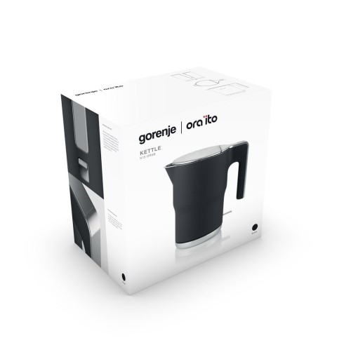 Czajnik Elektryczny Gorenje K15ORAB, 2400 W, 1.5 L, Stal Nierdzewna, Czarny, Obracana Podstawa 360°