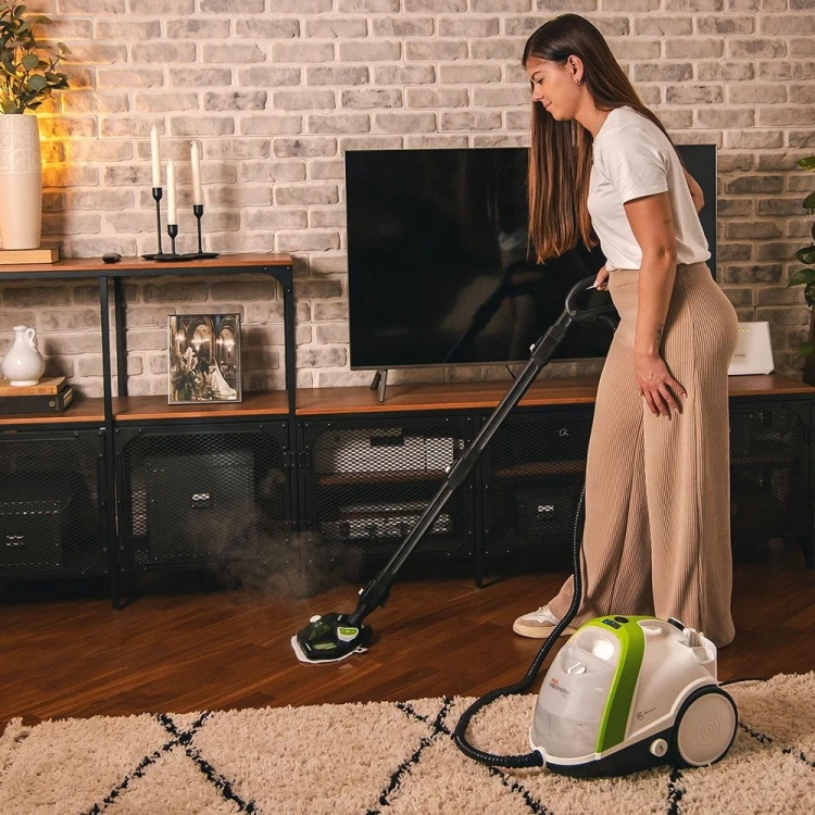 Odkurzacz parowy Polti Vaporetto Smart 110 Eco, Moc 1500 W, Ciśnienie pary 4 bar, Pojemność zbiornika na wodę 2 L, Biały/Zielony