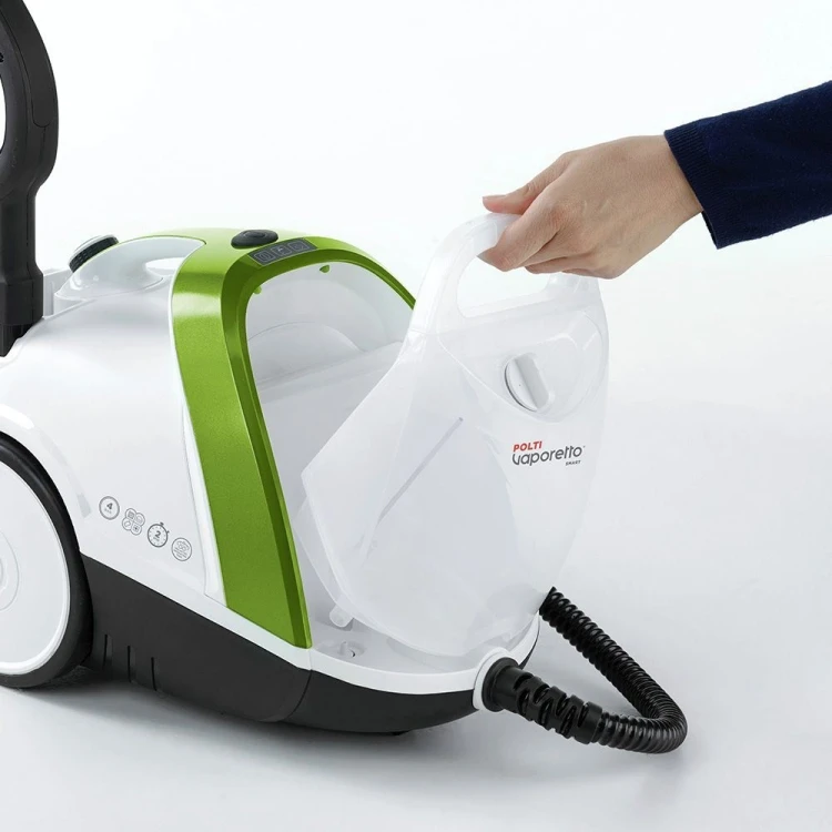Odkurzacz parowy Polti Vaporetto Smart 110 Eco, Moc 1500 W, Ciśnienie pary 4 bar, Pojemność zbiornika na wodę 2 L, Biały/Zielony