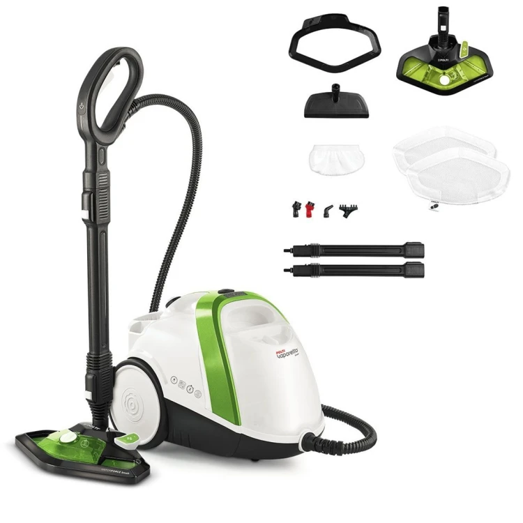 Odkurzacz parowy Polti Vaporetto Smart 110 Eco, Moc 1500 W, Ciśnienie pary 4 bar, Pojemność zbiornika na wodę 2 L, Biały/Zielony