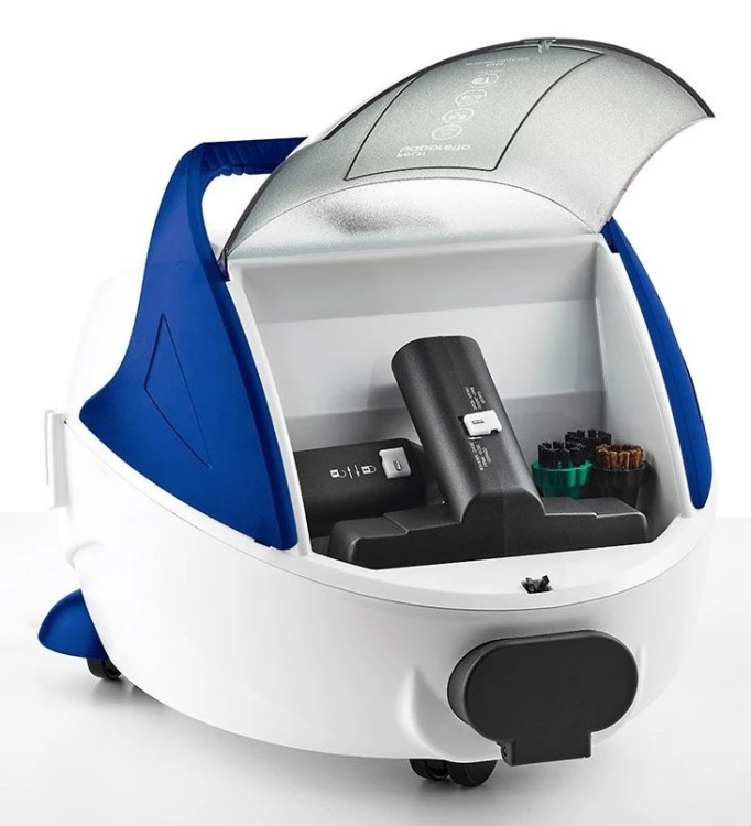 Polti Odkurzacz parowy PTEU0313 Vaporetto Pro 100 Eco Power Moc 1900 W Ciśnienie pary 5,5 bar Pojemność zbiornika na wodę 2 L Biały/Niebieski