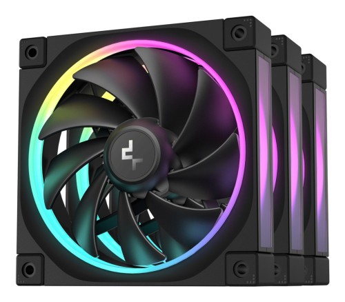 DeepCool FL12-3 in 1 Obudowa komputera Wentylator 12 cm Czarny 3 szt.
