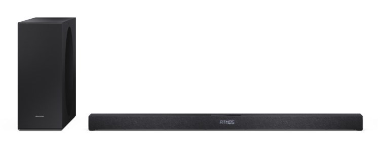Sharp 2.1-kanałowy ultracienki Dolby Atmos/DTS Virtual: X Soundbar z bezprzewodowym subwooferem HT-SBW320 360 W Łączność Bluetooth Połączenie bezprzew