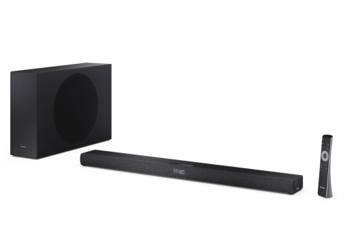 Sharp 2.1-kanałowy ultracienki Dolby Atmos/DTS Virtual: X Soundbar z bezprzewodowym subwooferem HT-SBW320 360 W Łączność Bluetooth Połączenie bezprzew