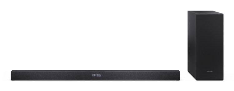 Sharp 2.1-kanałowy ultracienki Dolby Atmos/DTS Virtual: X Soundbar z bezprzewodowym subwooferem HT-SBW320 360 W Łączność Bluetooth Połączenie bezprzew