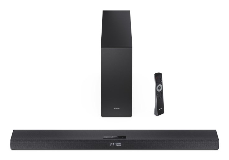 Sharp 2.1-kanałowy ultracienki Dolby Atmos/DTS Virtual: X Soundbar z bezprzewodowym subwooferem HT-SBW320 360 W Łączność Bluetooth Połączenie bezprzew