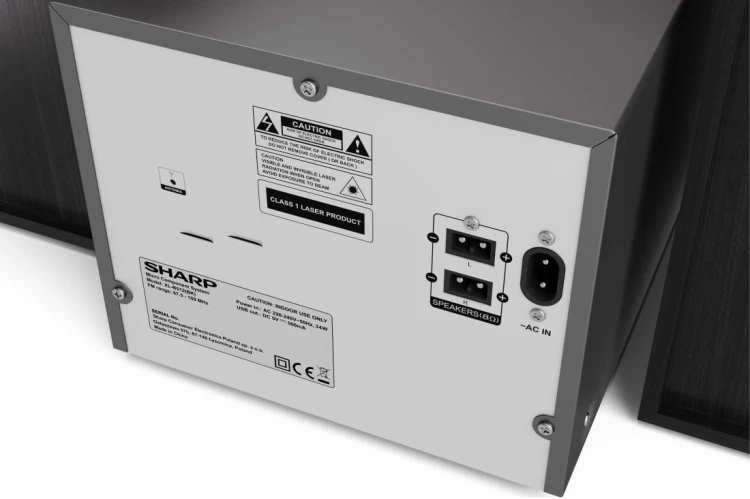 Sharp XL-B512(BK) Mikrosystem Hi-Fi, CD/FM/USB/Bluetooth v5.0, 45W, czarny Sharp | Mikrosystem Hi-Fi | XL-B512(BK) | Gniazdo USB | Wejście AUX | Łączn