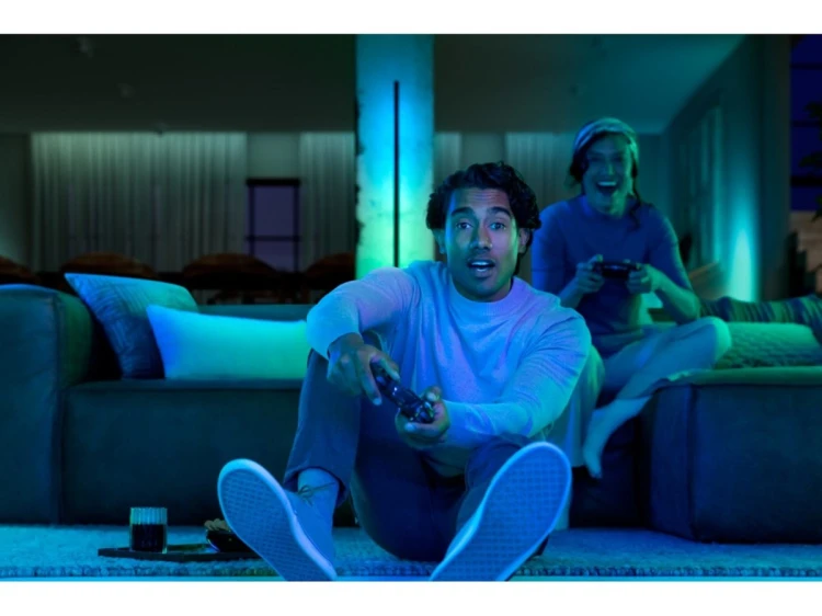 Lampa podłogowa Philips Hue Gradient Signe w kolorze czarnym
