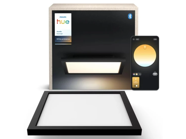 Philips Hue Aurelle square panel light, Black | 2200-6500 Hue White Ambiance