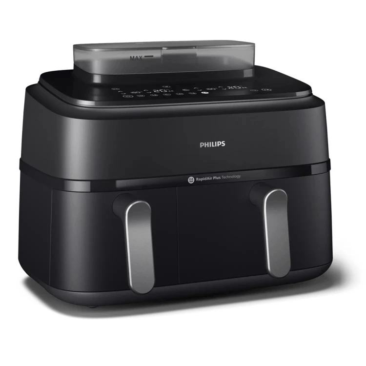 Philips 5000 series NA551/00 frytkownica Podwójny 9 l Autonomiczny 2750 W Frytkownica na gorące powietrze Czarny, Srebrny