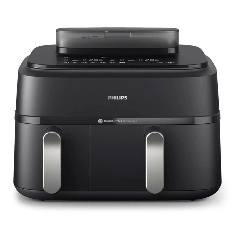 Philips 5000 series NA551/00 frytkownica Podwójny 9 l Autonomiczny 2750 W Frytkownica na gorące powietrze Czarny, Srebrny