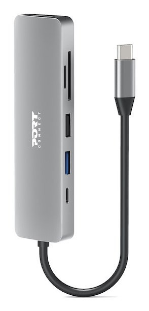 Port Designs 900162 huby i koncentratory USB Type-C Srebrny