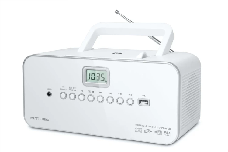 Radioodtwarzacz Muse M-28 RDW przenośne radio FM/CD/MP3/Jack/USB Biały