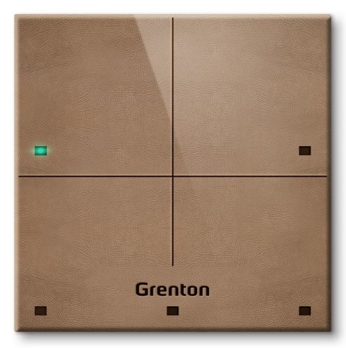 Panel dotykowy Grenton / 4 pola dotykowe / TF-Bus / jasny, wykonany z naturalnej skóry front