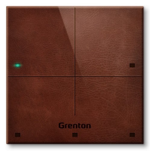 Panel dotykowy Grenton / 4 pola dotykowe / TF-Bus / ciemny, wykonany z naturalnej skóry front