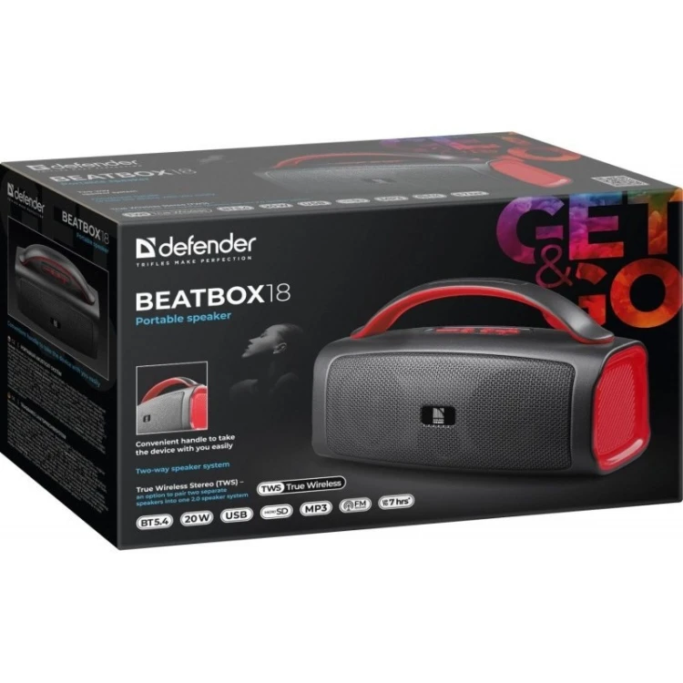 DEFENDER GŁOŚNIK BLUETOOTH 5.4 BEATBOX 18 20W 65218