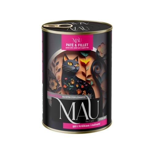 MAU P&F gęś z królikiem i malinami - kar.dla kota steryliz.400g