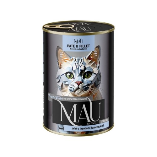 Mau P&F jeleń z jagodami kamczackimi - kar.dla kota steryliz. 400g