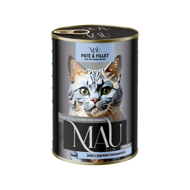 Mau P&F jeleń z jagodami kamczackimi - kar.dla kota steryliz. 400g