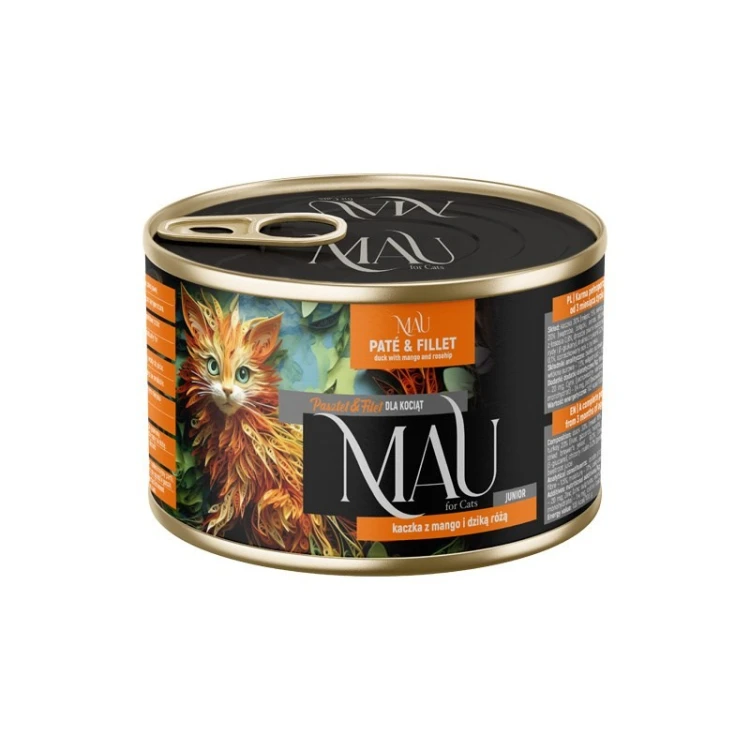 MAU P&F kaczka z mango i dziką różą - kar.dla kociąt  185g