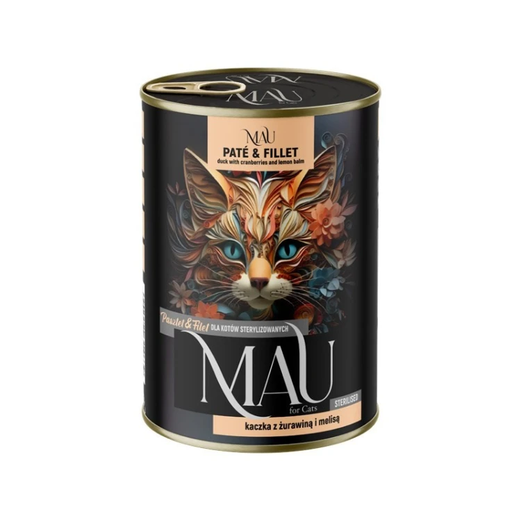 MAU P&F kaczka z żurawiną i melisą -kar.dla kota steryliz. 400g